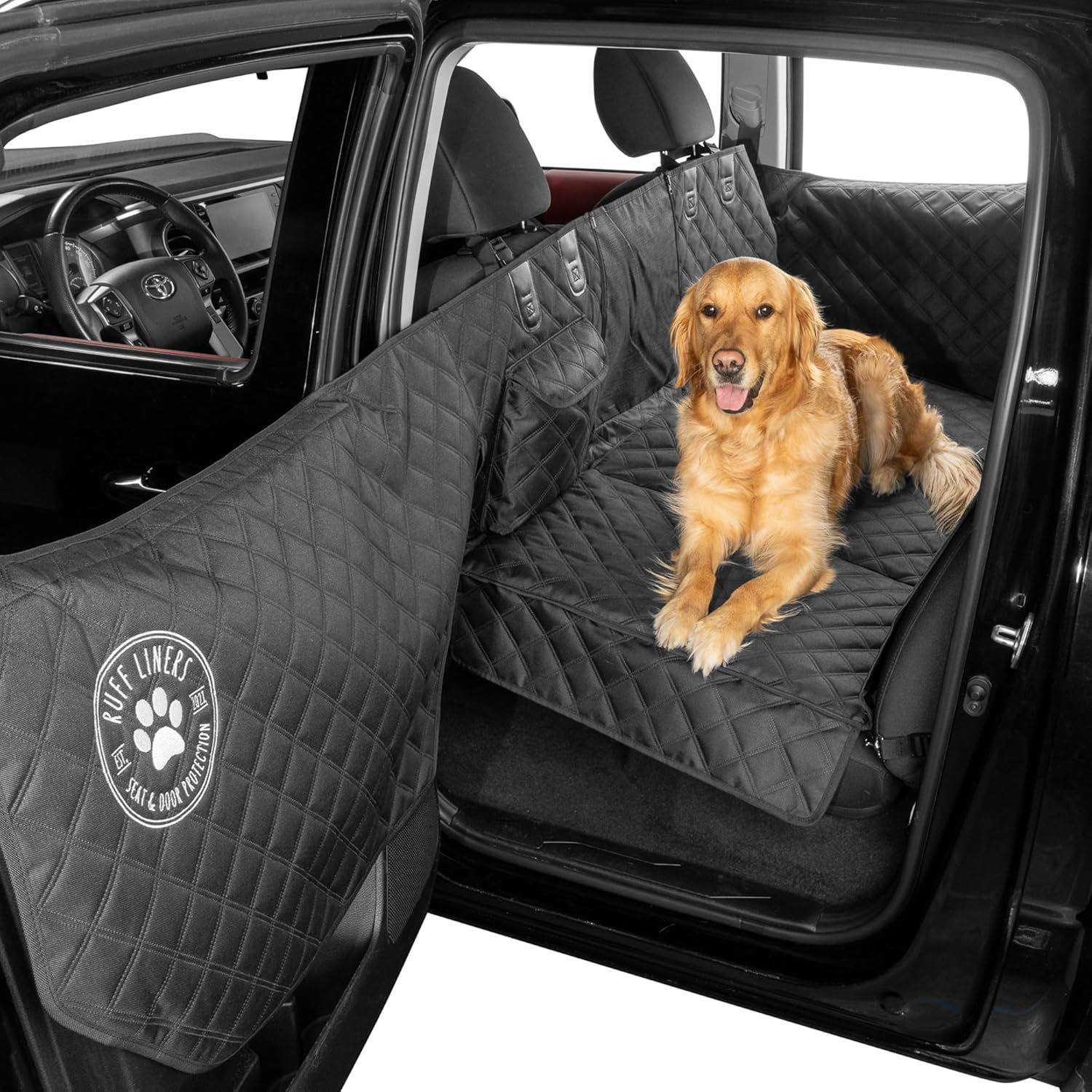 Car Pet Pad With Side Barriers For Extended Rear-seat Coverage