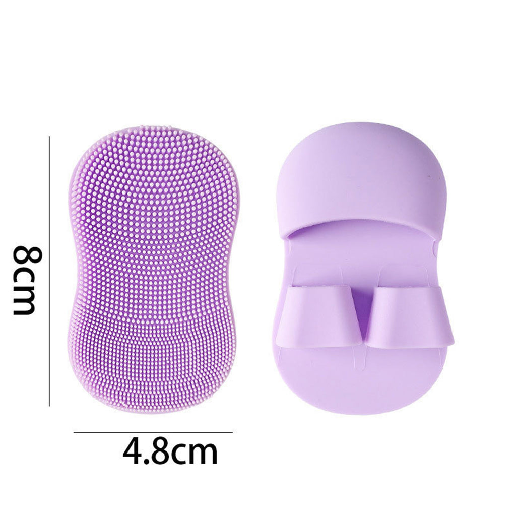 2PC Face Scrubber Mini Facial Brush Silicone Wash Exfoliator Finger Glove Pads Handheld Cleansing Brushes Tool Skin Care Deep Clean Baby Shampoo Baby Bath Brush